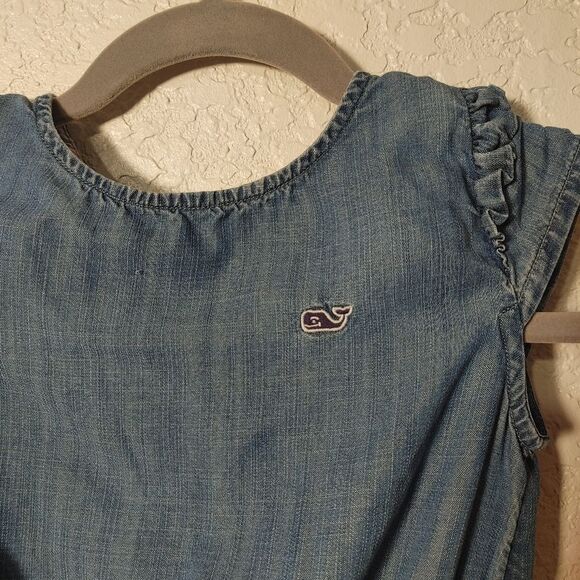 Vineyard Vines girls chambray jumper - Picture 2 of 7
